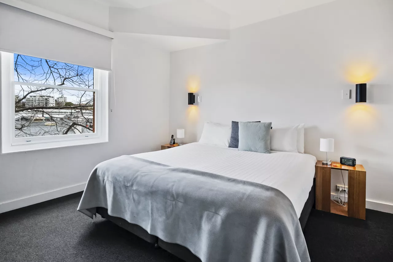 The master bedroom in the 3 Bedroom Penthouse