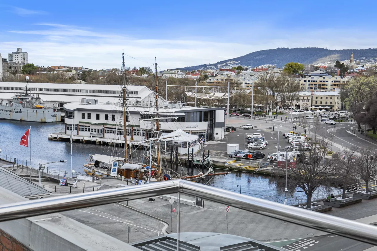 The waterfront view from the rooftop balcony of the 2 Bedroom Penthouse